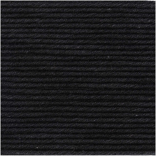 Rico Essentials Organic Cotton aran - schwarz Baumwollgarn Rico Design