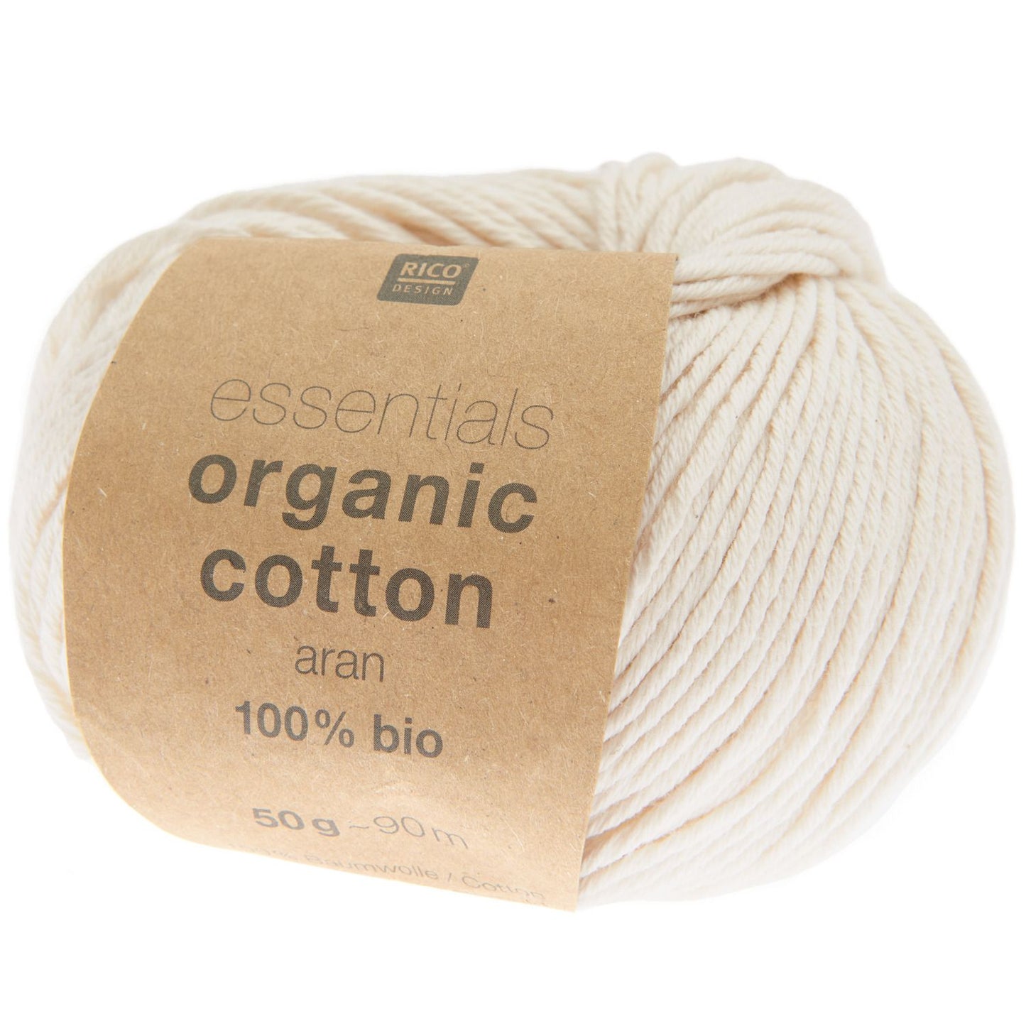Rico Essentials Organic Cotton aran - creme Baumwollgarn Rico Design