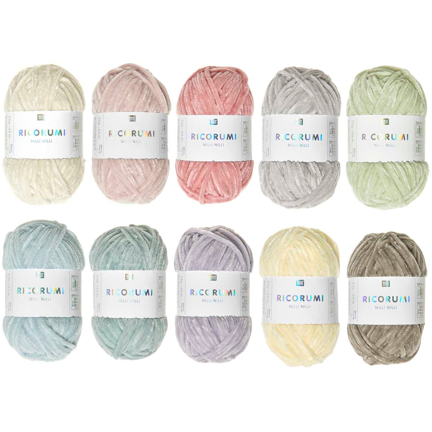 Nilli Nilli Set 10 Farben pastell Chenillegarn Rico Design