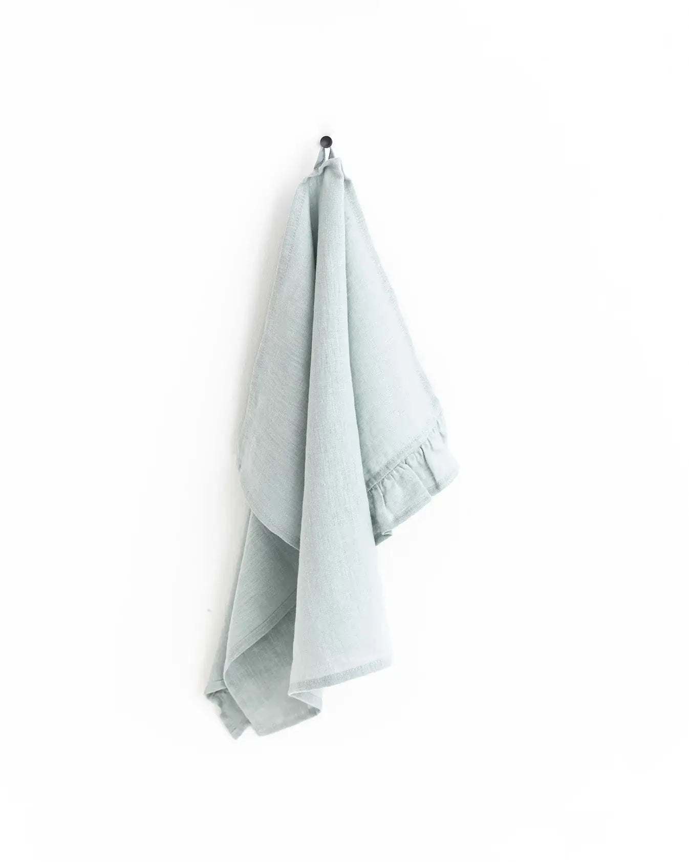 MagicLinen - Geschirrtücher mit Rüschenbesatz - Grau-blau
