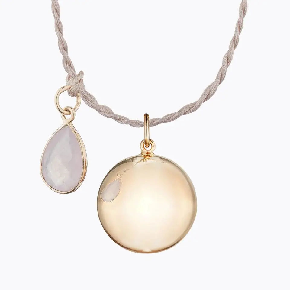 Angelit Anhänger in Tropfenform mit einer rosegold Fassung Anhänger Ilado Paris
