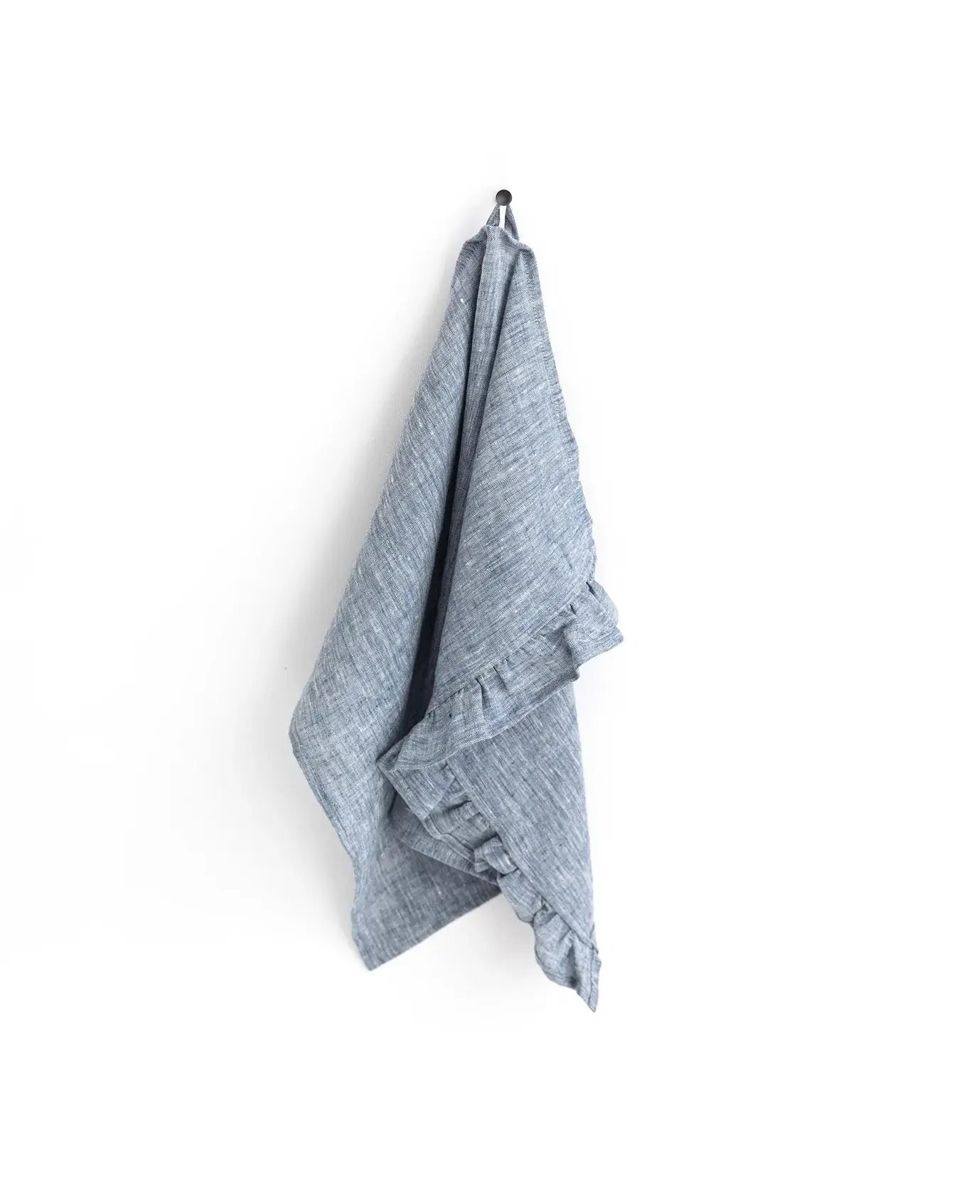 MagicLinen - Geschirrtücher mit Rüschenbesatz - Grau-blau