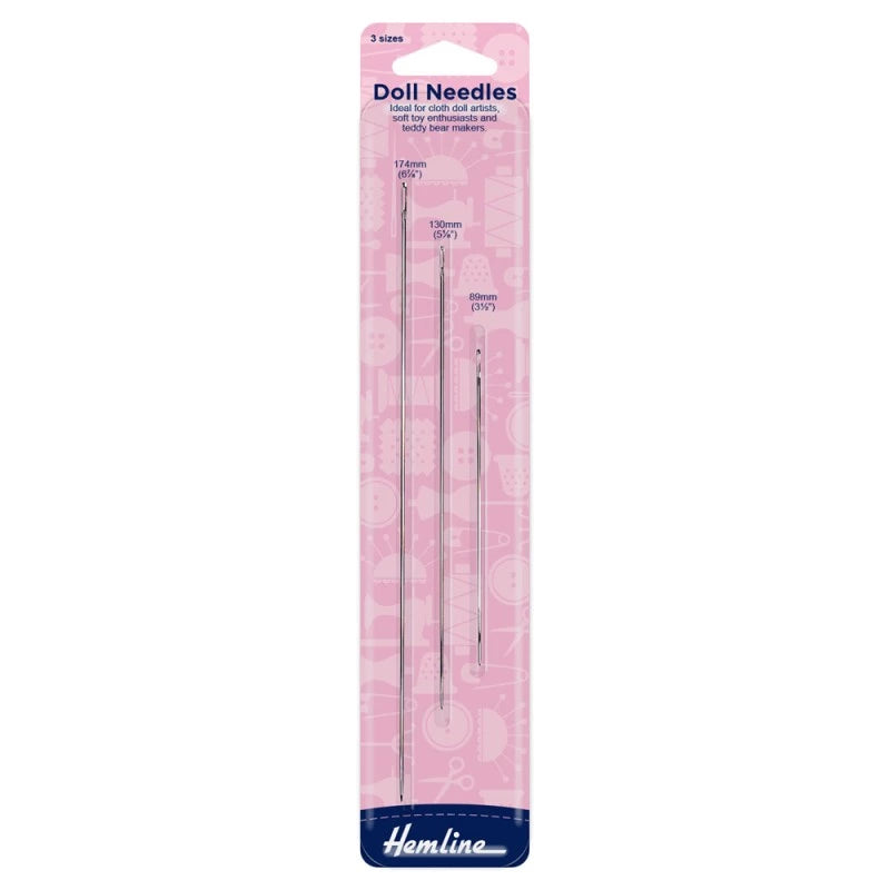Hemline Hand-Nähnadeln Puppennadeln - 3er-Set Sticknadel Hemline