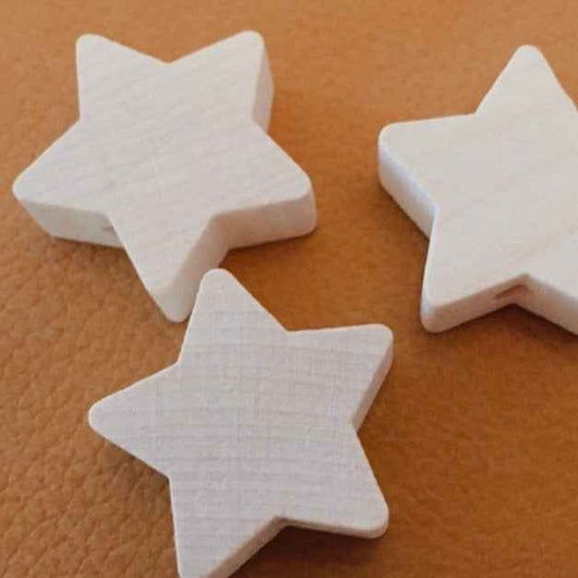 Motivperle Midi-Stern - Handgemachte Naturperle für kreative Projekte - Malea.boutique