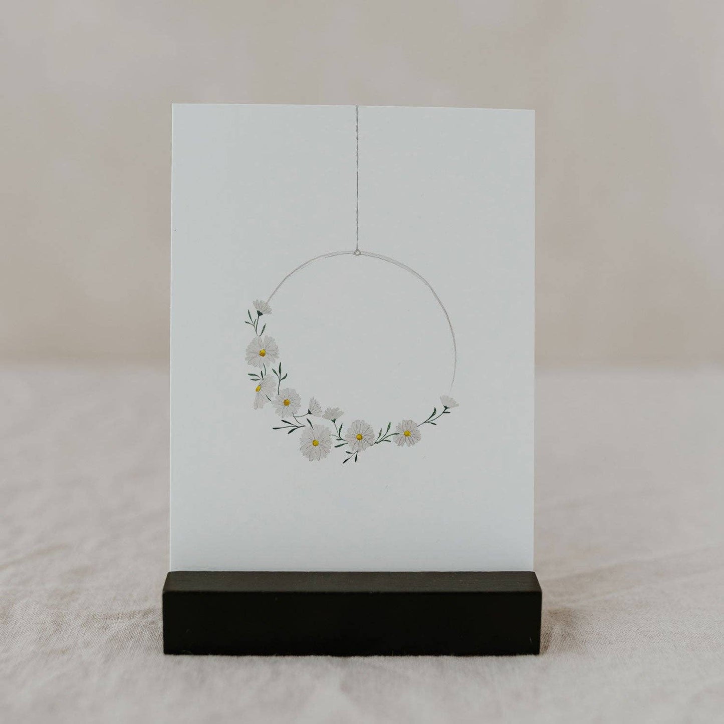 Aquarellkarte Flower Wreath Grusskarte Eulenschnitt