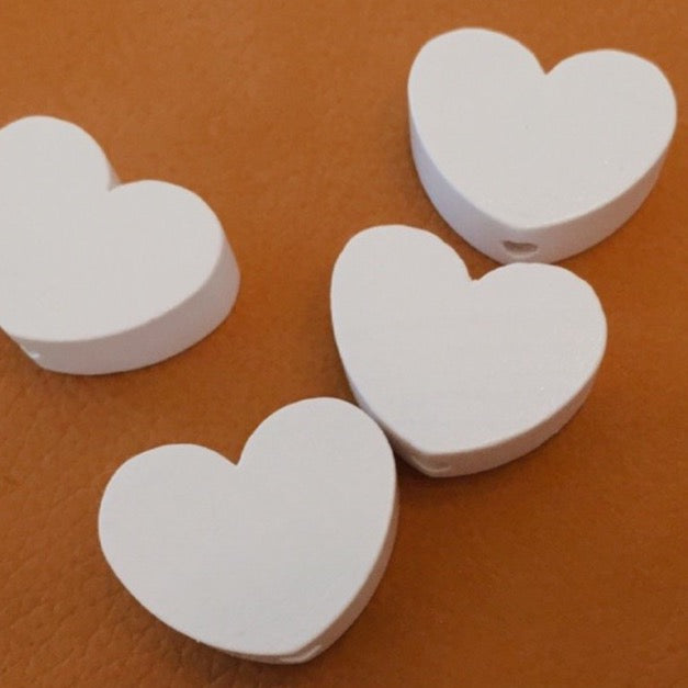 Motif bead midi heart white