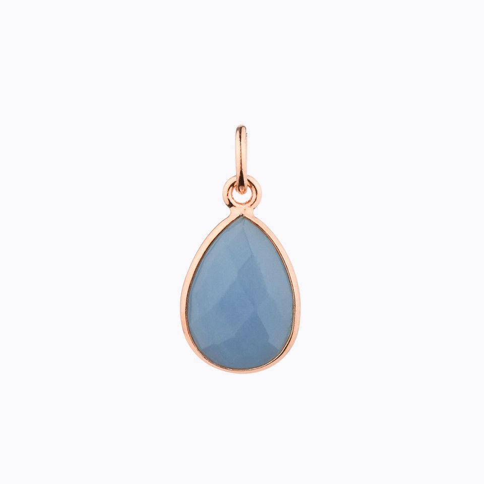 Angelit Anhänger in Tropfenform mit einer rosegold Fassung Anhänger Ilado Paris