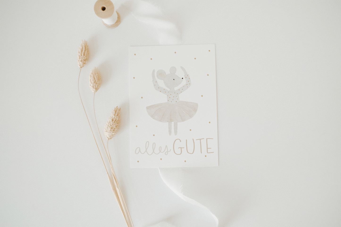 Postkarte Ballerinamaus *Alles Gute*