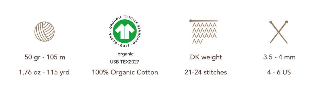 Babytoly organic cotton yarn - mink - 470