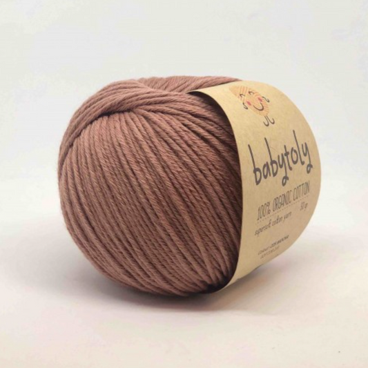 Babytoly Bio Baumwollgarn mocha - hochwertiges, nachhaltiges Garn für kreative Projekte - Malea.boutique