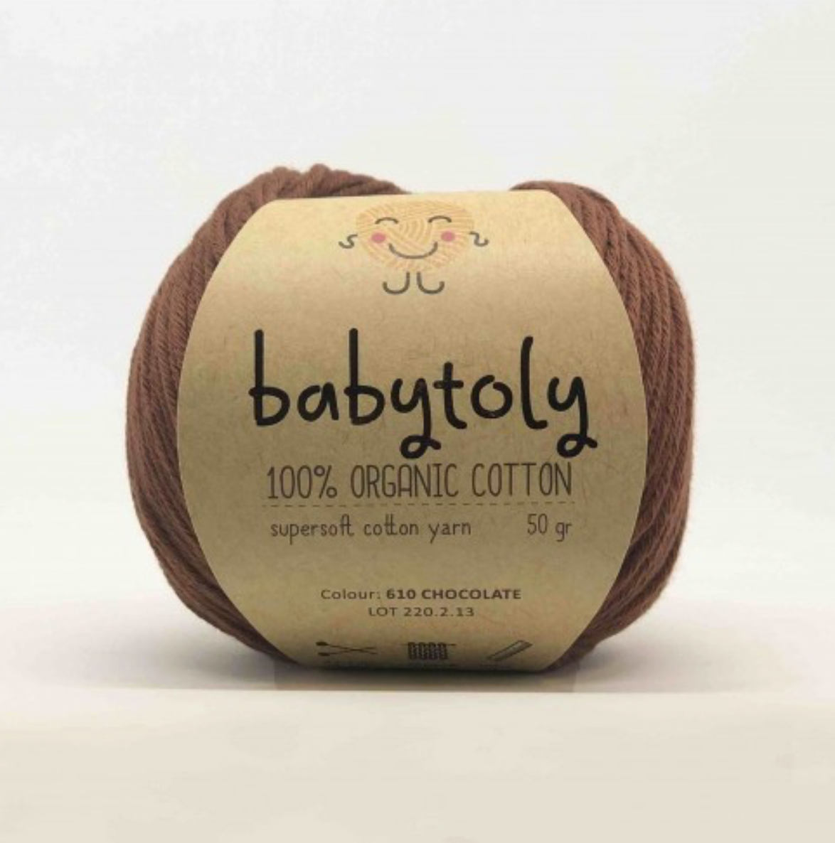 Babytoly organic cotton yarn - chocolate - 610
