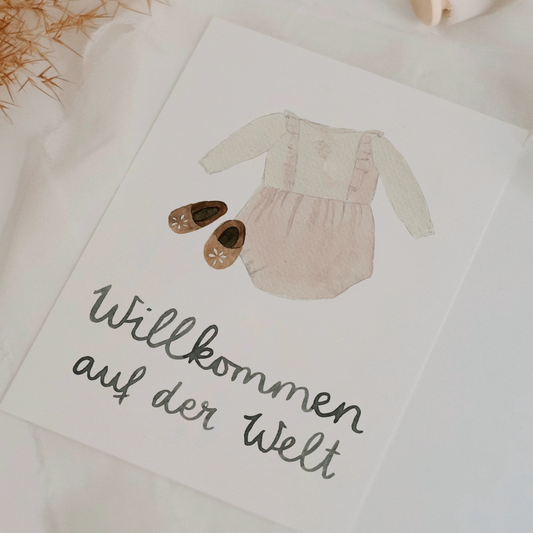 Postkarte *Willkommen auf der Welt* Geschenk hej hanni