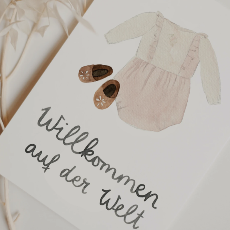 Willkommen auf der Welt Postkarte - Die perfekte Einladung zur Feier der Neuankömmlinge - Malea.boutique