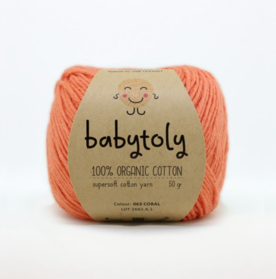 Babytoly Bio Baumwollgarn - coral - 063 Wolle Babytoly