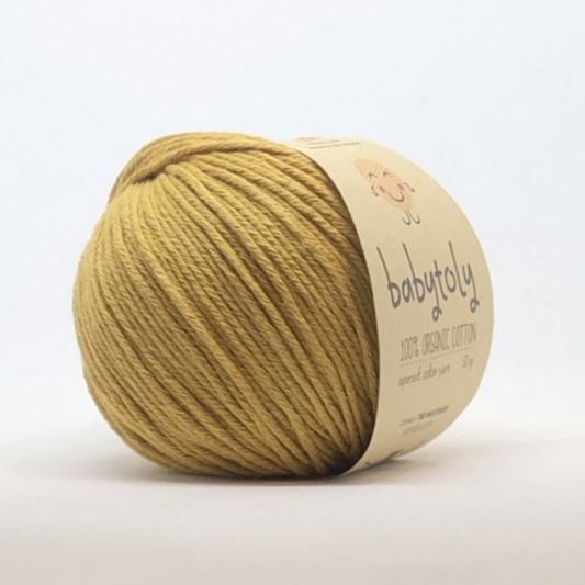 Babytoly Bio Baumwollgarn mustard - Hochwertige Strickwolle für kreative Projekte - Malea.boutique