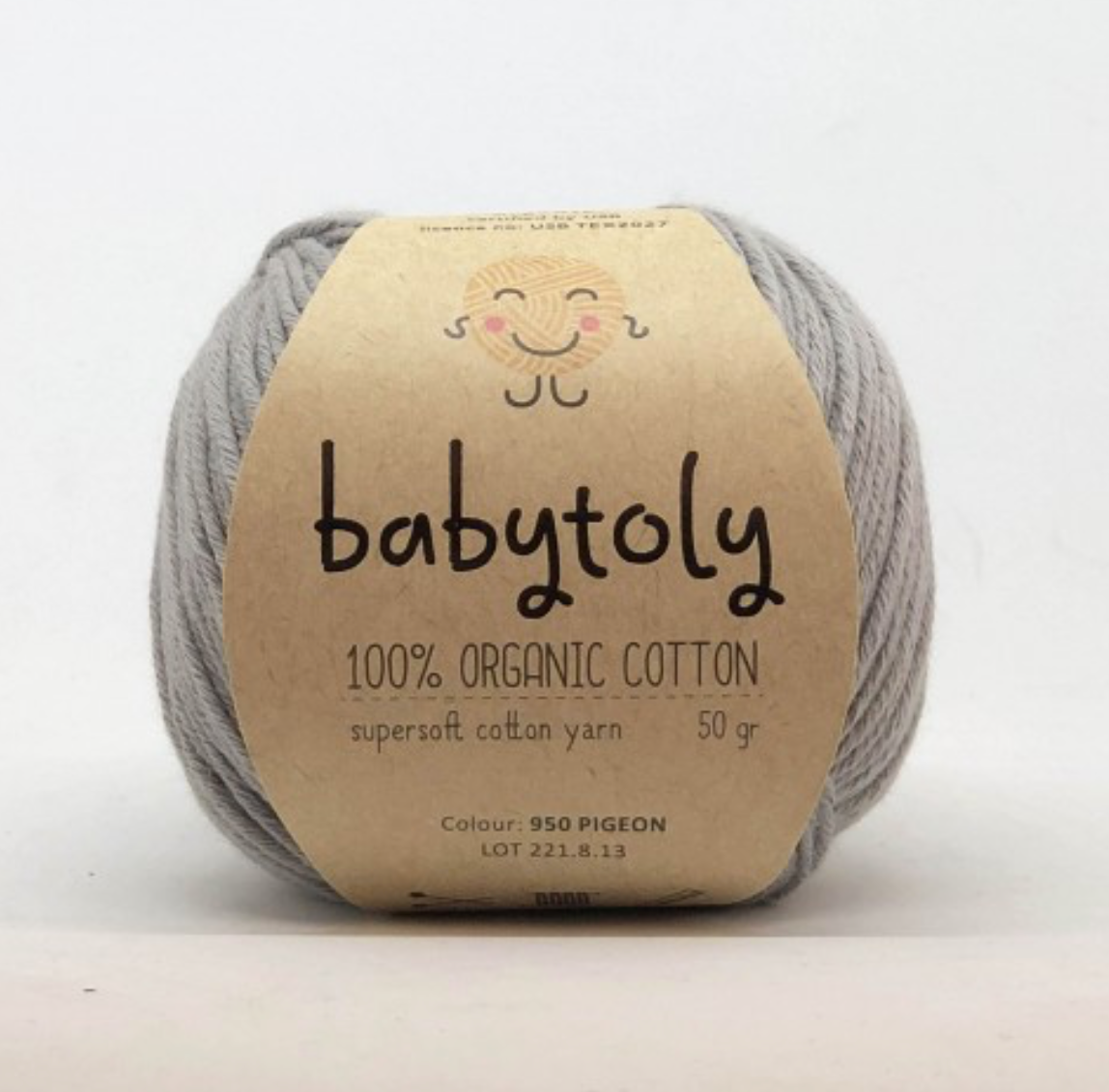 Babytoly Bio Baumwollgarn - pigeon - 950 Wolle Babytoly