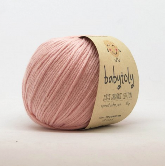Babytoly Bio Baumwollgarn Salmon Pink - Für nachhaltige Handarbeiten - Malea.boutique