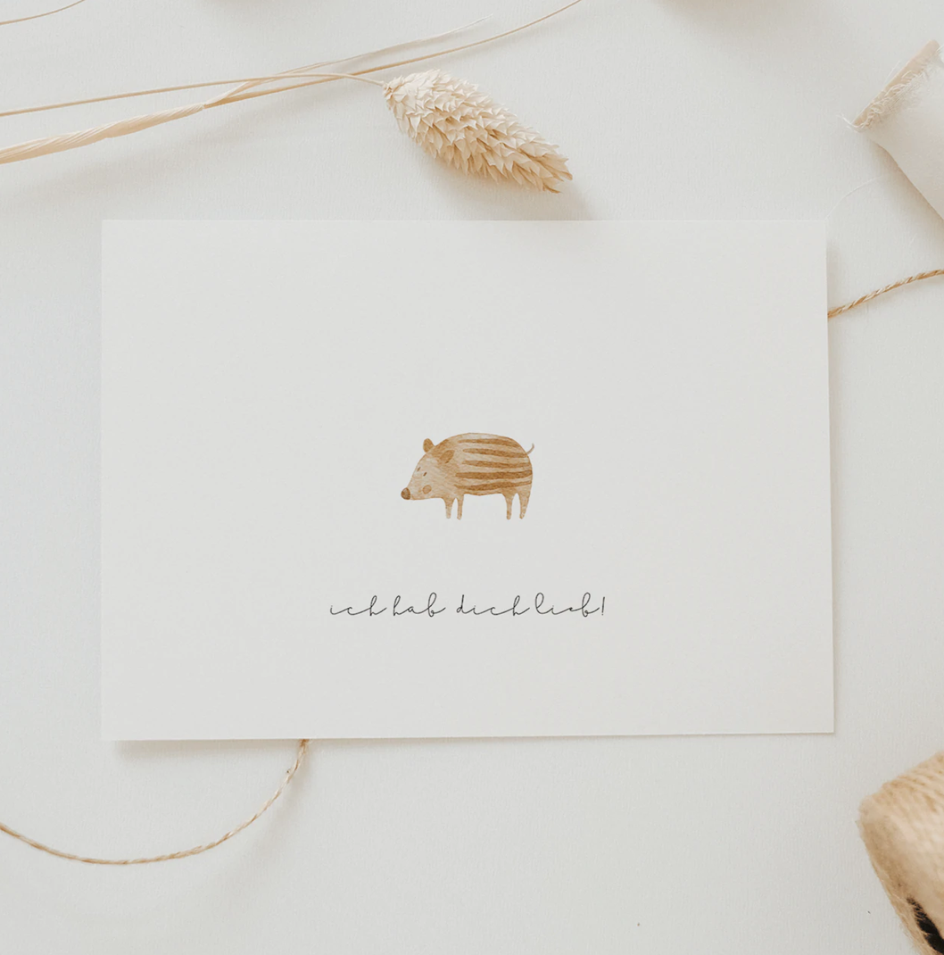 Postkarte ich hab dich lieb - Ausdrucksvoller Gruss für besondere Momente - Malea.boutique