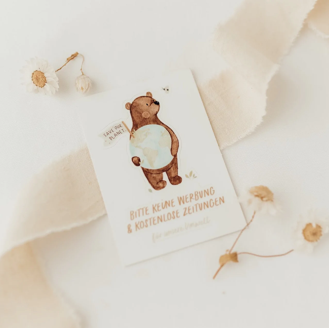 Briefkastensticker Bär / Bitte keine Werbung