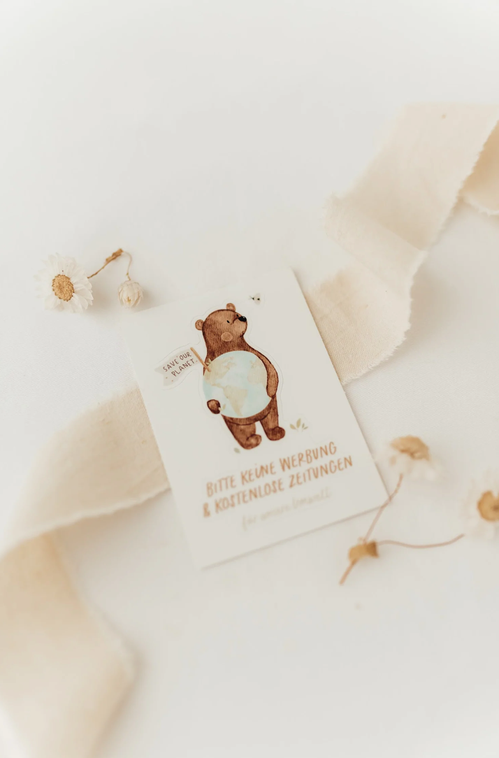 Briefkastensticker Bär / Bitte keine Werbung