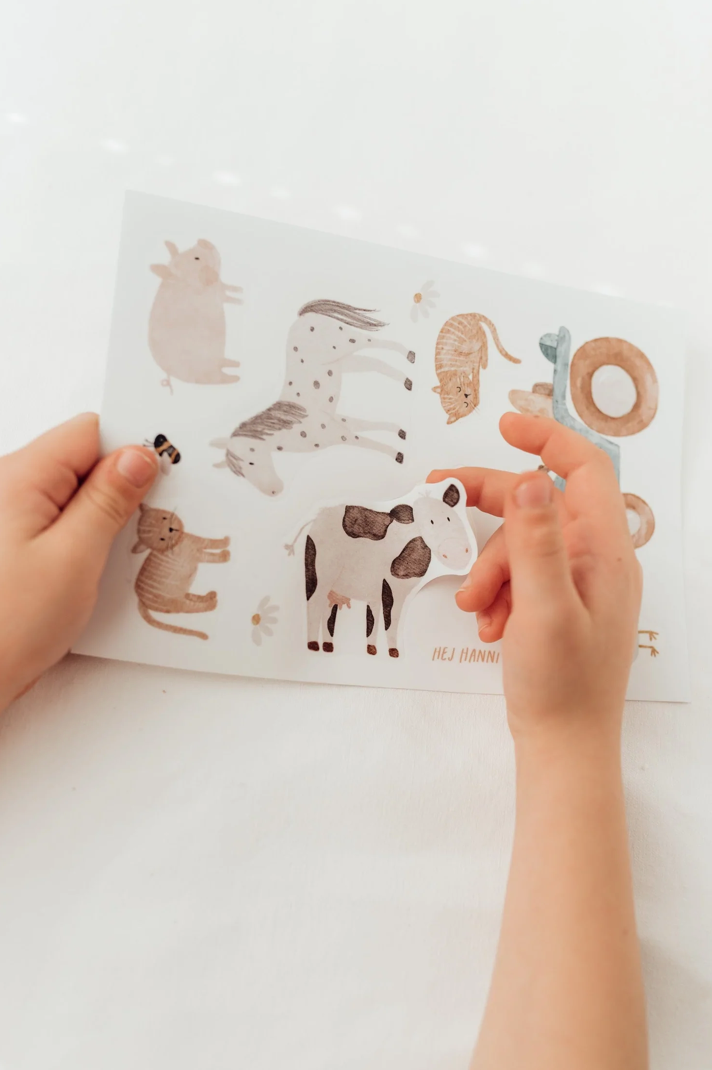 Stickerbogen Bauernhof A5 hej hanni