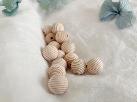 Rillenperlen roh - 15mm Holzperlen malea.boutique