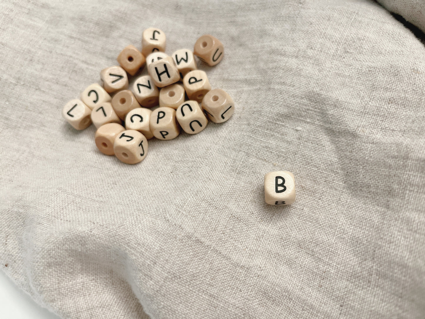 Embossed letter cubes, 10mm, B