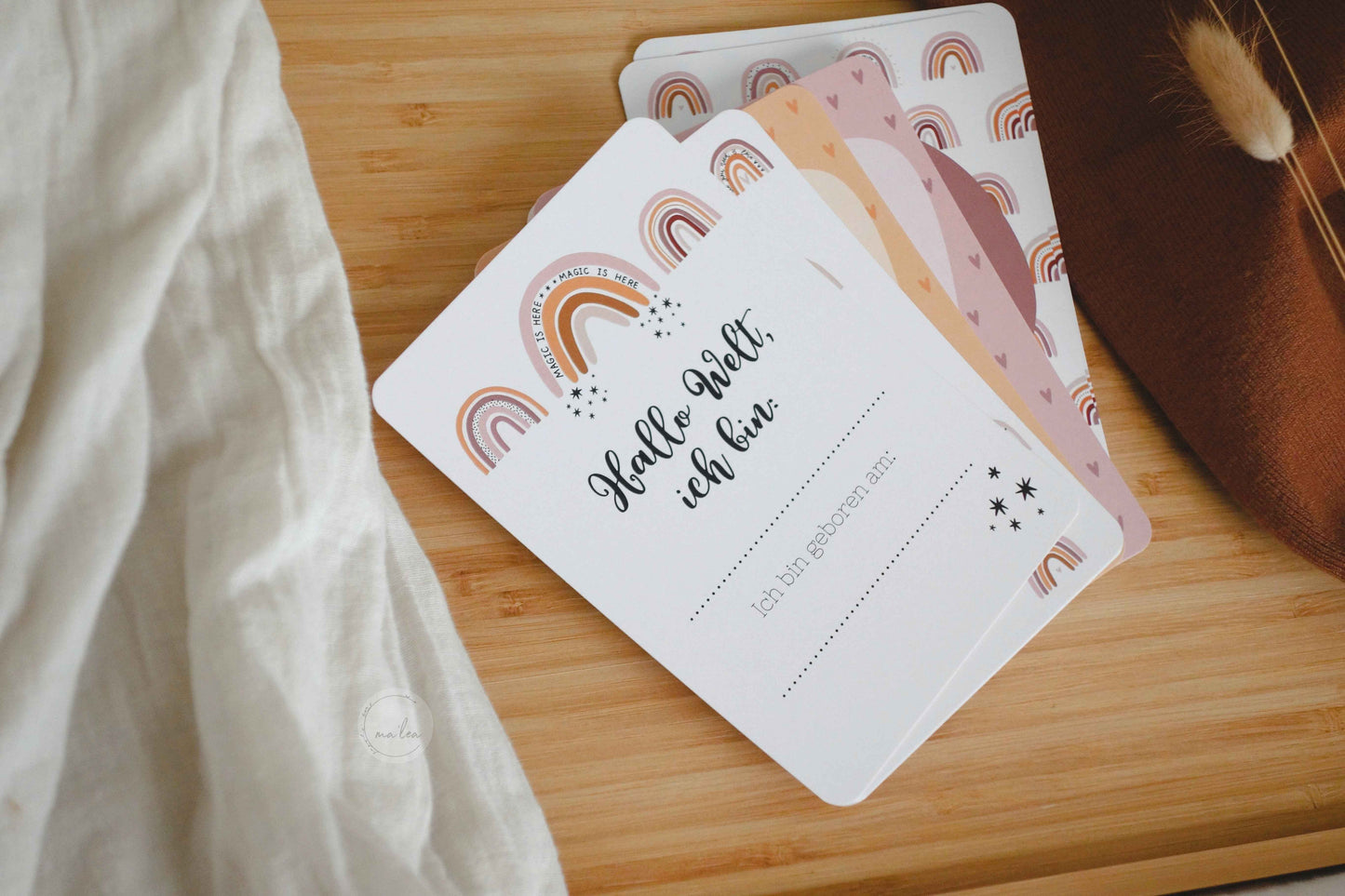 Meilensteinkarten für Babys – Regenbogen Design - Malea.boutique