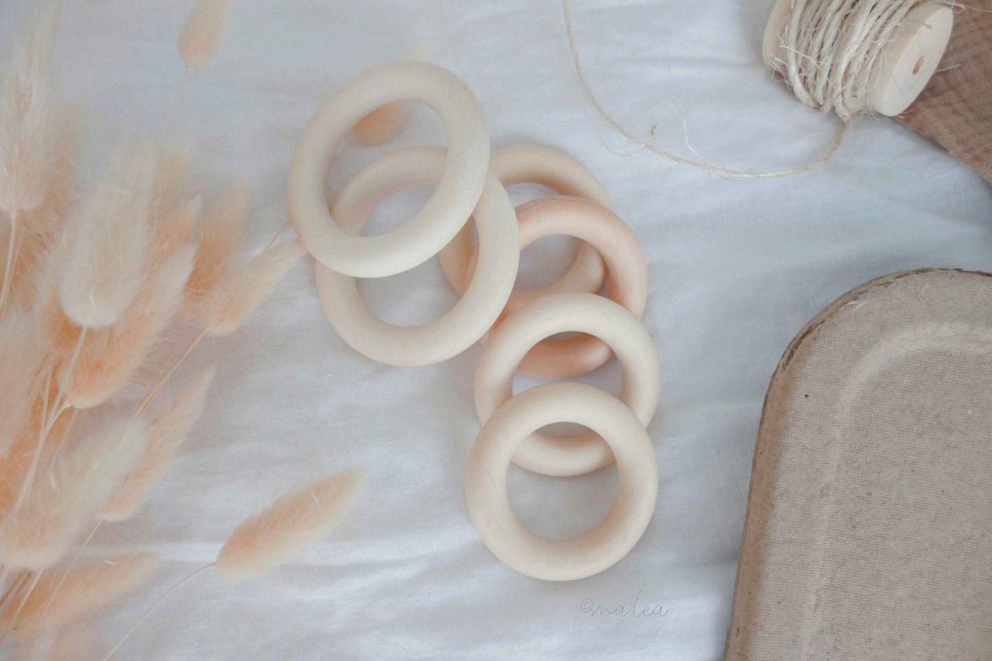 Holzring 70 mm nature ohne Bohrung - Ideal für DIY-Projekte - Malea.boutique