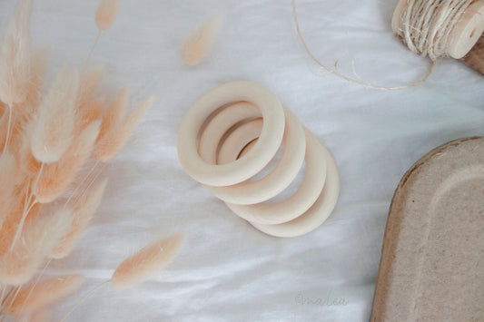 Holzring in 60 mm ohne Bohrung - roh Greifling malea.boutique