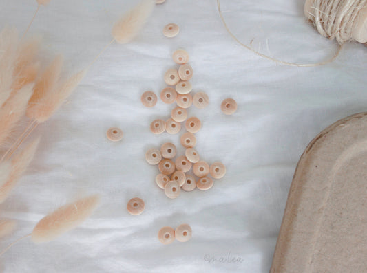 Linsenperlen roh - 12/6mm Holzperlen malea.boutique