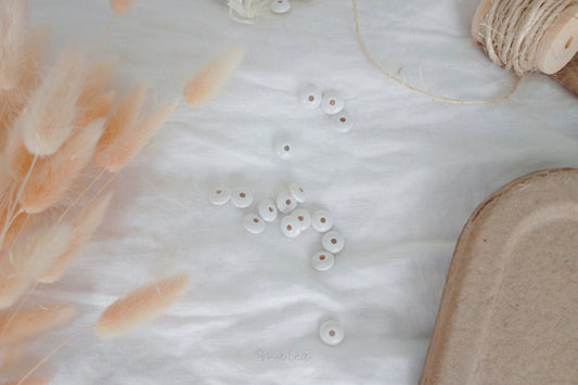 Linsenperlen weiss - 12/6mm Holzperlen malea.boutique