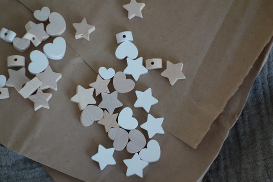 Motivperle Midi-Herz weiss malea.boutique