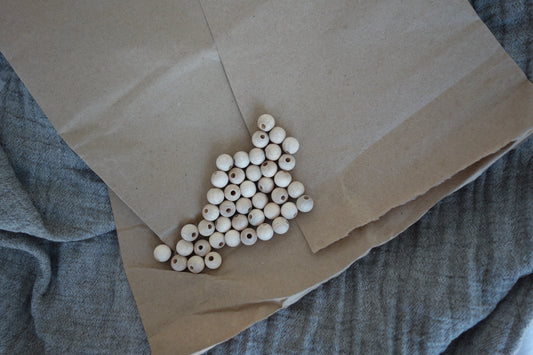Rundperlen roh - 10mm Holzperlen malea.boutique