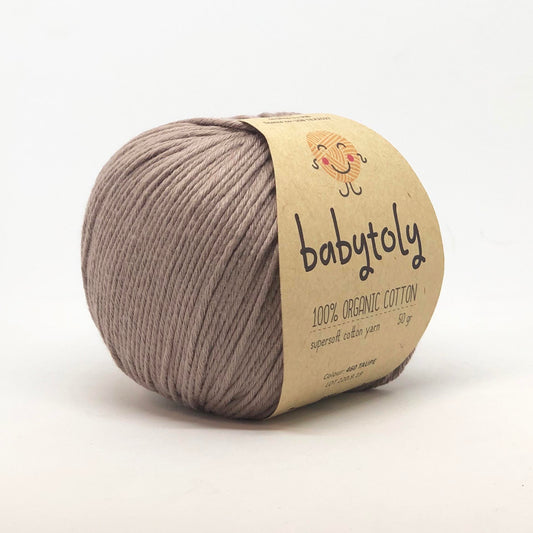 Babytoly Bio Baumwollgarn - taupe - 460 Wolle Babytoly