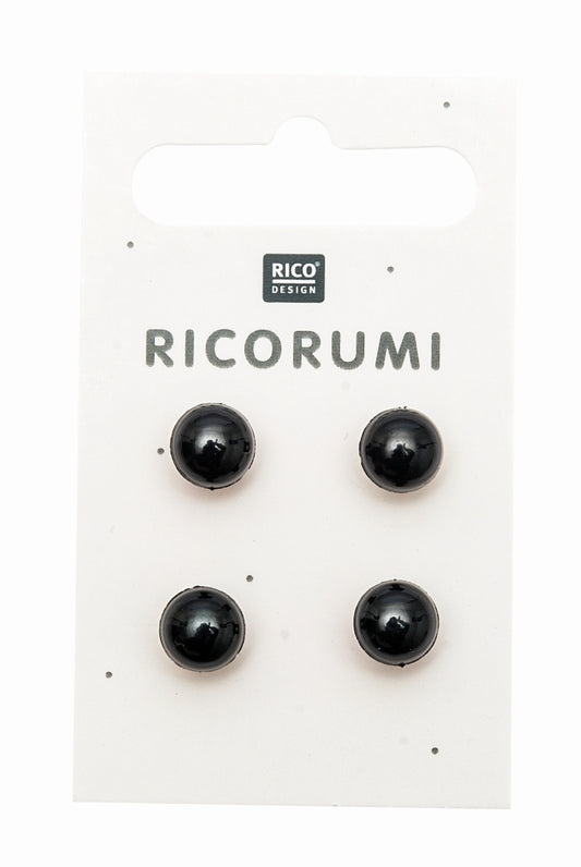 Knopfaugen mit Steg "Ricorumi" - Set à 4 Stk. Ø 8.5 mm (schwarz)