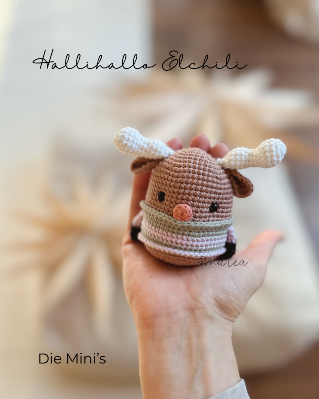 Amigurumi Häkelanleitung die Mini's mit Elchili, Schweinili & Yetili (Digital Download in Deutsch) Häkelanleitung ma'lea