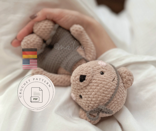 Anleitung Lucca der Bär (Digital Download in Deutsch & Englisch) Häkelanleitung ma'lea