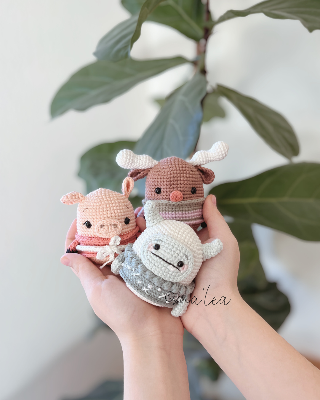 Amigurumi Häkelanleitung die Mini's mit Elchili, Schweinili & Yetili (Digital Download in Deutsch) Häkelanleitung ma'lea