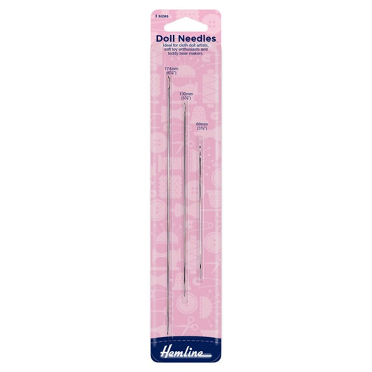 Hemline Hand-Nähnadeln Puppennadeln - 3er-Set Sticknadel Hemline