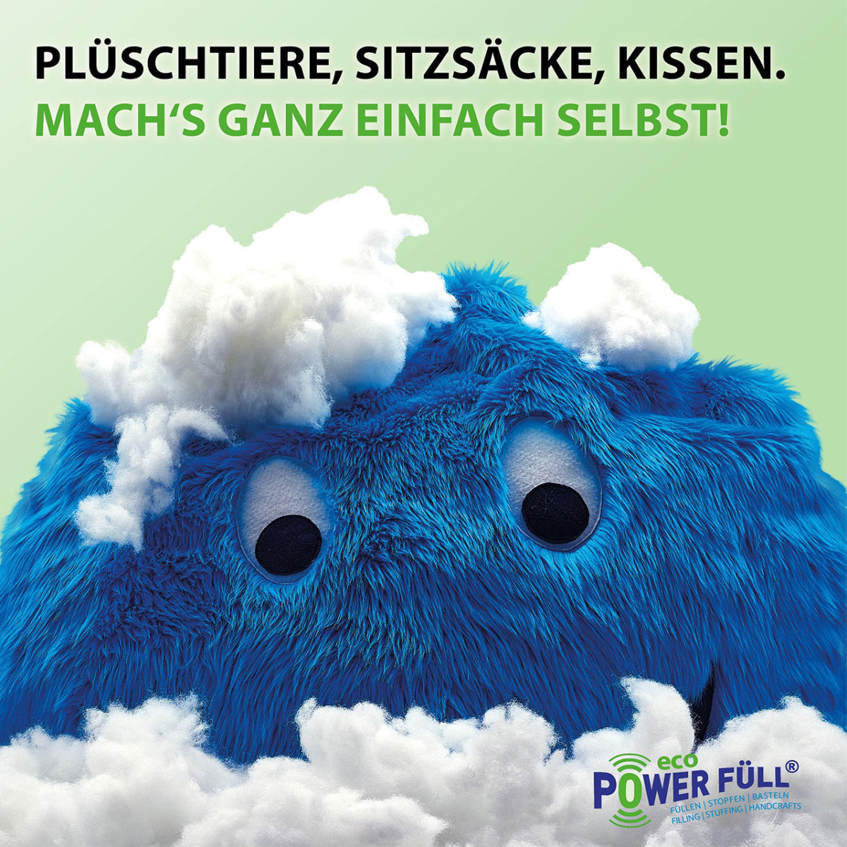 Power Füll eco Füllwatte | 1000 g | Nachhaltiges Füllmaterial I Spielzeugnorm Zertifiziert Füllwatte POWER FÜLL