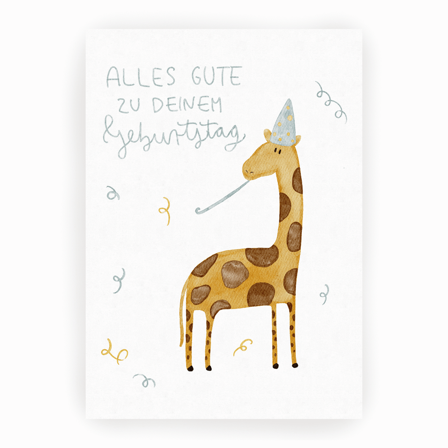 Postkarte *Happy B-Day* Giraffe